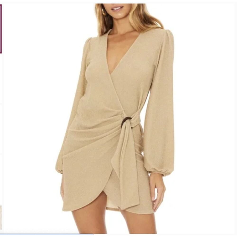 Beach Riot Dixie Gold Dress Shimmer Size Large New